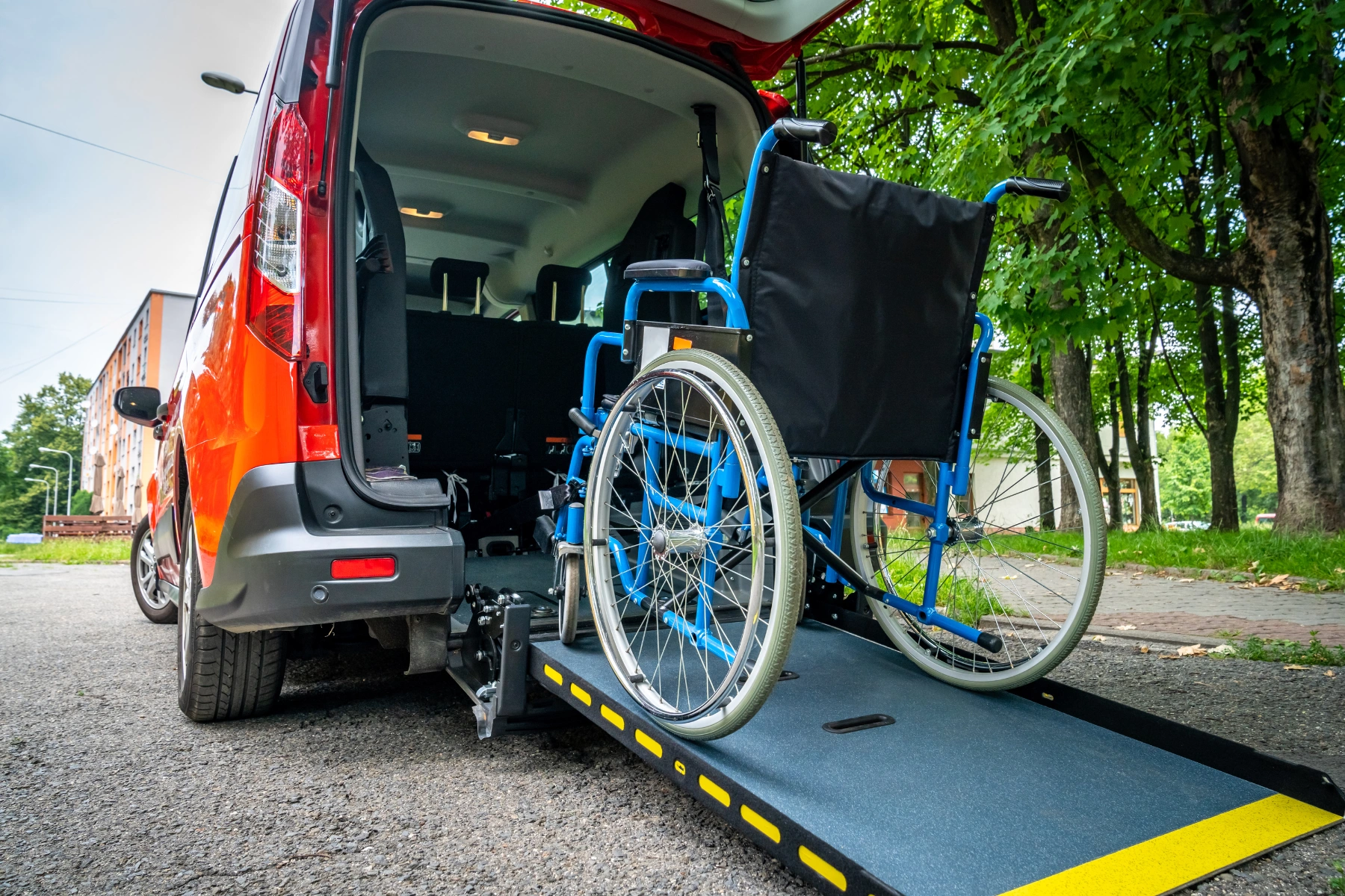 Car Adapted for Transporting People in a Wheelchair